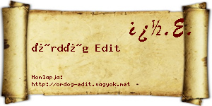 Ördög Edit névjegykártya
